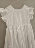 copy of 13. Robe de communion Beige manches cloche tulle plumetti (avec dentelle tulle plumetti)
