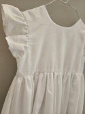 copy of 13. Robe de communion Beige manches cloche tulle plumetti (avec dentelle tulle plumetti)