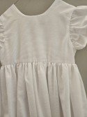 copy of 13. Robe de communion Beige manches cloche tulle plumetti (avec dentelle tulle plumetti)