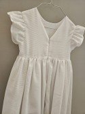 copy of 13. Robe de communion Beige manches cloche tulle plumetti (avec dentelle tulle plumetti)
